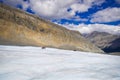 The Columbia ice field at Canadian Rockies, and the view of the glacier Royalty Free Stock Photo