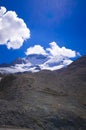 The Columbia ice field at Canadian Rockies, and the view of the glacier Royalty Free Stock Photo