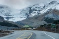 Columbia Icefield Discovery Centre. Snow-capped Wilcox Peak in in the background.