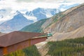 Columbia icefield glacier skywalk view with sun athabasca canada