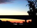 Columbia Point Hi-Def; Pasco Bridge and Tangerine Skies Royalty Free Stock Photo