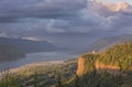 Columbia River Gorge clouds and sunset. Royalty Free Stock Photo