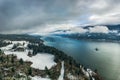 Columbia river gorge National scenic area overlook in winter Royalty Free Stock Photo