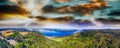 Columbia River Gorge in Oregon, panoramic aerial view Royalty Free Stock Photo