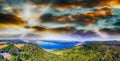 Columbia River Gorge in Oregon, panoramic aerial view Royalty Free Stock Photo