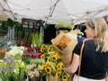 People buying plants at the Columbia road flower market London , Uk Royalty Free Stock Photo