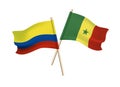 Columbia and Senegal flags on white