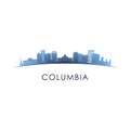 Columbia, South Carolina skyline silhouette. Royalty Free Stock Photo