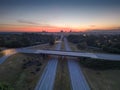 Columbia, South Carolina, USA Highway and Cityscape Royalty Free Stock Photo