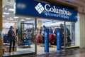 Columbia Sportswear Company clothing retail store and brand logo. Minsk, Belarus - March 13, 2024 Royalty Free Stock Photo