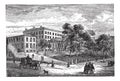 Columbia University in Manhattan, New York City, USA, vintage engraved illustration