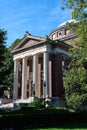 Columbia University`s Earl Hall built in the style of a greek temple with a pediment on doric columns