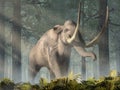 Columbian Mammoth In a Forest