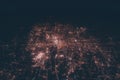 Columbus aerial view at night. Top view on modern city with street lights Royalty Free Stock Photo