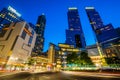 Columbus Circle at night, in Manhattan, New York City Royalty Free Stock Photo