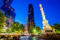 Columbus Circle at night, in Manhattan, New York City Royalty Free Stock Photo