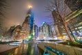 Columbus Circle at night in Manhattan - New York City - USA Royalty Free Stock Photo