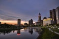 Columbus City Evening Landscape Royalty Free Stock Photo