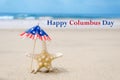 Columbus Day background with starfishes Royalty Free Stock Photo