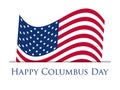 Columbus Day, discoverer of America. Holiday banner with United States national flag. Vector