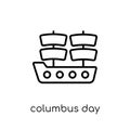 Columbus Day icon. Trendy modern flat linear vector Columbus Day