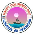 Columbus Day typography T Shirt and Banner design. Columbus Day Greetings with Sailing ship sailboat, sea waves. Promotional and