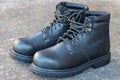 Black Dickies steel toe work boots.