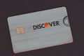 Close up of DISCOVER credit card Royalty Free Stock Photo