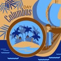 Columbus looking through a telescope