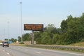 Freeway Amber Alert reminds passenger of Covid-19 safety precautions.