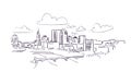 Columbus Ohio usa America vector sketch city illustration line art