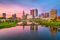 Columbus, Ohio, USA skyline on the river Royalty Free Stock Photo