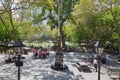 Columbus Park with people playing chess in New York Royalty Free Stock Photo