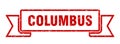 Columbus ribbon banner. Columbus grunge band sign.