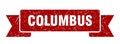 Columbus ribbon banner. Columbus grunge band sign.