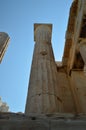 Column Of The Acropolis Of Athens Seen From Its Bottom. Architecture, History, Travel, Landscapes.