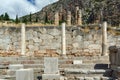 Column in Ancient Greek archaeological site of Delphi, Greece Royalty Free Stock Photo