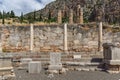 Column in Ancient Greek archaeological site of Delphi, Greece Royalty Free Stock Photo