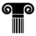 Column ancient style Antique classical column architecture element Pillar Greek roman column icon black color vector illustration Royalty Free Stock Photo