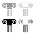 Column ancient style Antique classical column architecture element Pillar Greek roman column icon set black color vector Royalty Free Stock Photo