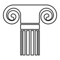Column ancient style Antique classical column architecture element Pillar Greek roman column icon black color outline vector