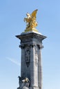 The column of The bridge of Alexander III. Royalty Free Stock Photo