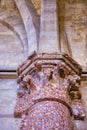 Column capital detail inside the Castel Del Monte di Andria Italy Royalty Free Stock Photo