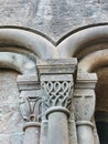Column decoration and stone carving at Penrhyn castle in mock gothic style Royalty Free Stock Photo