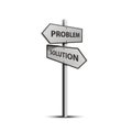 Column direction problem solution on the white background. Vector illustration