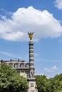 Column at fontaine du Pamier with gilded angel with wings