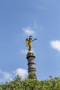 Column at fontaine du Pamier with gilded angel with wings