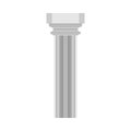 Column history classical symbol monument architectural element vector icon. Flat pillar exterior marble sculpture bar