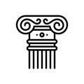 Black line icon for Column, ancient and architecture