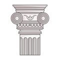 Column icon in cartoon style isolated on white background. Architect symbol stock vector illustration. Royalty Free Stock Photo